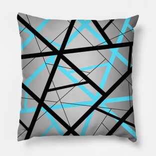 Blue/Silver/Black Pattern Pillow