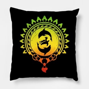 Dolphins and Sea Turtle Caribbean Pride Design Pillow