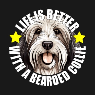 Bearded Collie Life is Better With A Dog Happy Puppy T-Shirt