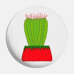 Cute Cactus Design #68: Erupting Watermelon Cactus Pin