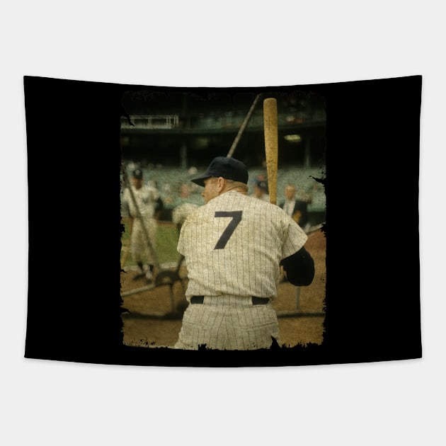 Mickey Mantle in New York Yankees Tapestry by PESTA PORA