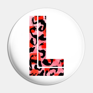 Letter L Watercolour Leopard Print Alphabet Red Pin