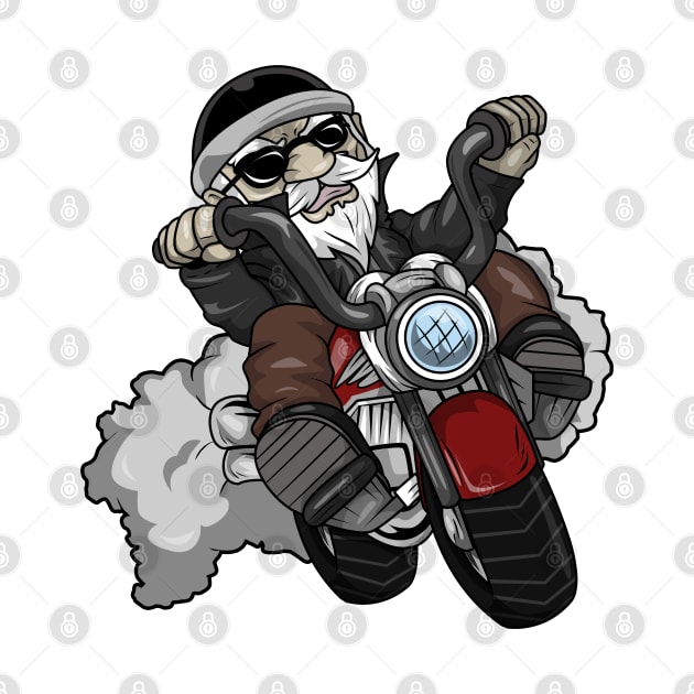 Motorcyclist with Sunglasses and Motorcycle by Markus Schnabel