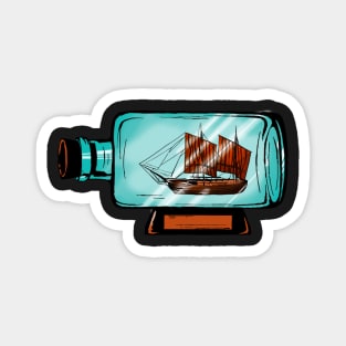 Sailboat in a bottle Magnet