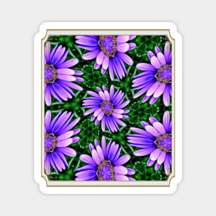 Cute Purple Aster Pattern Magnet