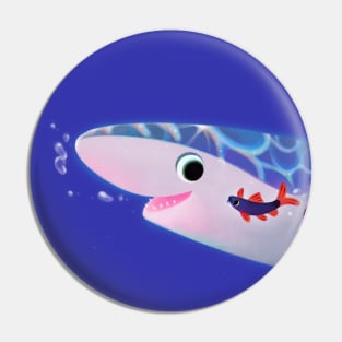 Rainbow shark meets blue shark Pin