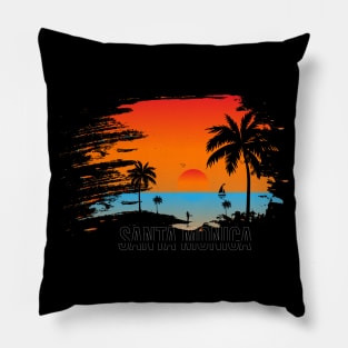 Santa Monica sunset Pillow