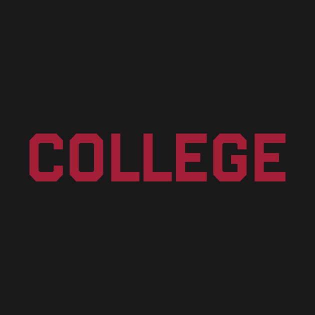 COLLEGE in red by Wright Art