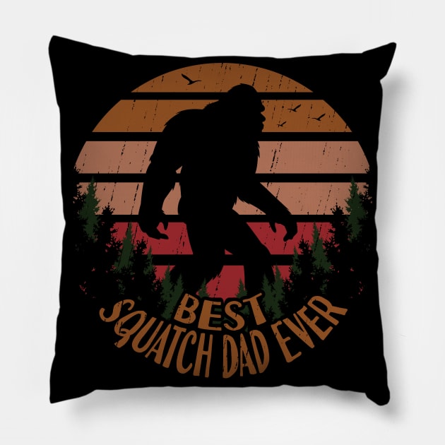 sasquatch dad ever Pillow by Tesszero