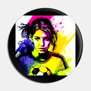 Soccer Player Graffiti Art Splash Paint Pin