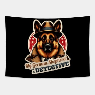 German Shepherd Detective Tapestry