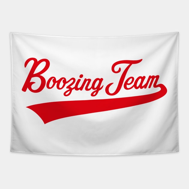 Boozing Team Lettering (Beer / Alcohol / Red) Tapestry by MrFaulbaum