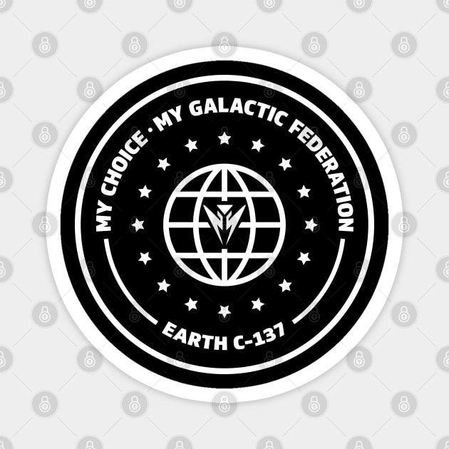 Galactic Federation - Earth C-137 - White Magnet by Roufxis
