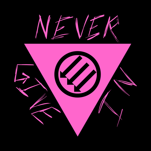 NEVER GIVE IN - Queer Antifa Triangle by SaxPon3_UmiZee