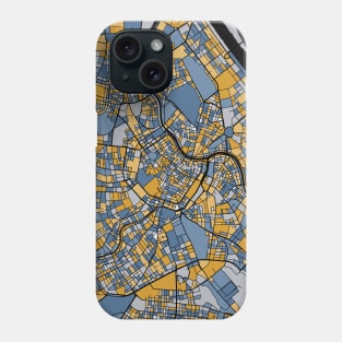 Vienna Map Pattern in Blue & Gold Phone Case