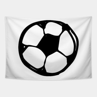 Soccer Ball Doodle Black Tapestry