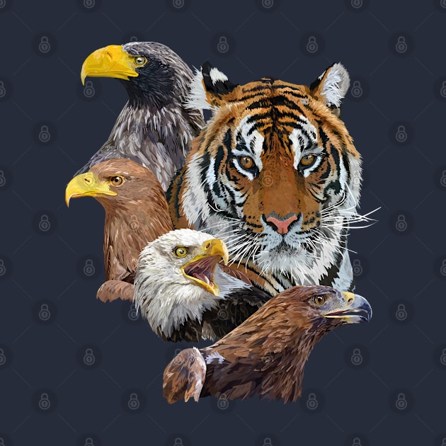 Eagles and tiger by obscurite