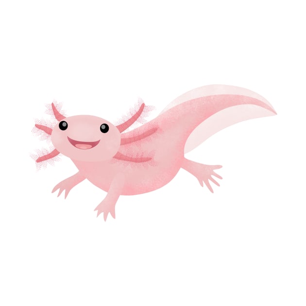 Cute pink happy axolotl by FrogFactory