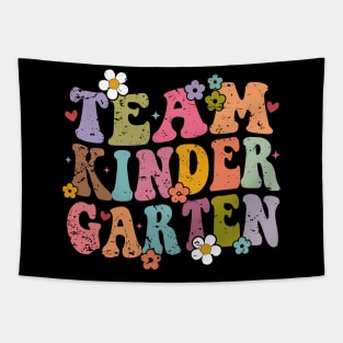 Team Kindergarten Groovy Back to School Gifts Teacher Student Tapestry