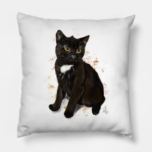 Hugo the black kitty Pillow