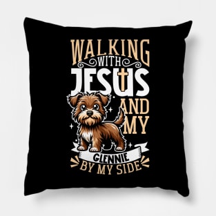 Jesus and dog - Glen of Imaal Terrier Pillow