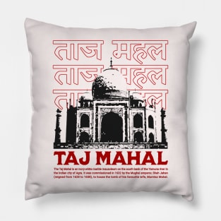 Taj Mahal - Agra India Hindi Pillow