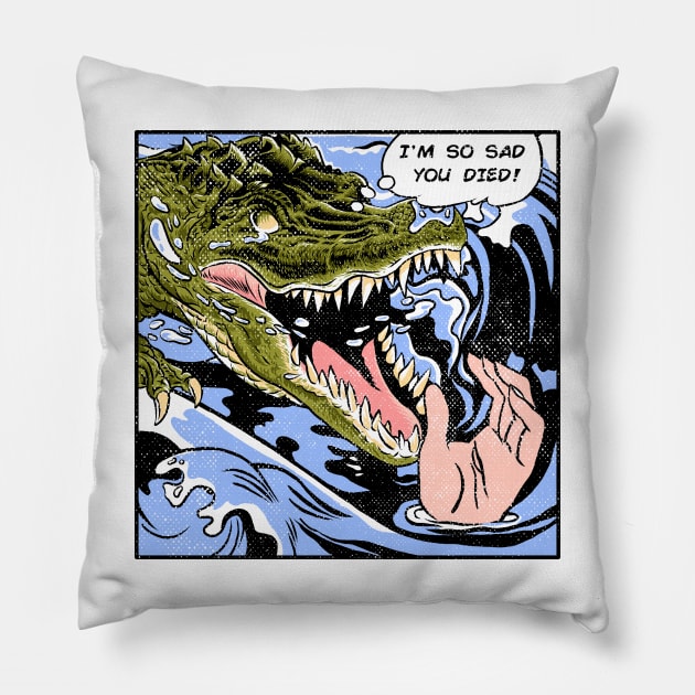 Crocodile Tears Pillow by kookylove