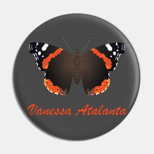 Vanessa Atalanta - with an inscription Pin