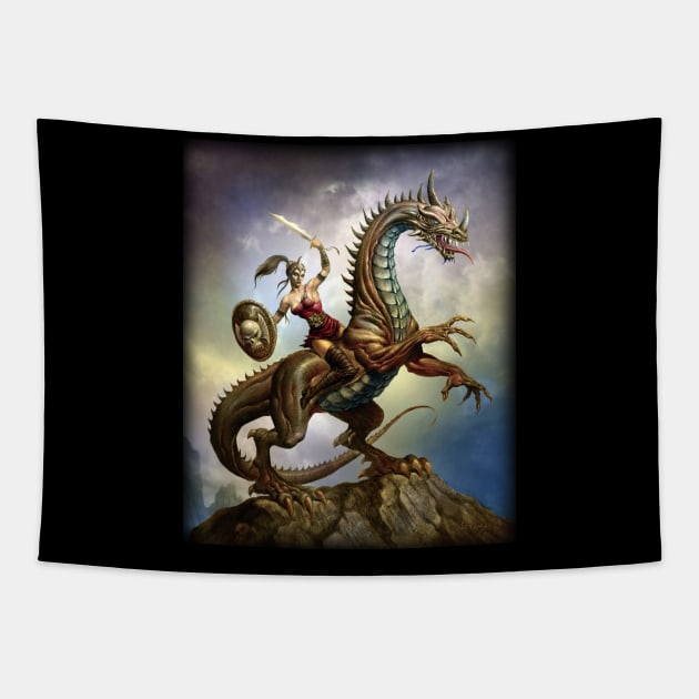 Dragon Rider Tapestry by Paul_Abrams