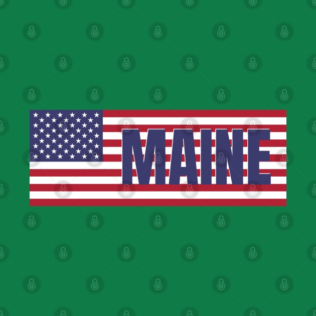 Maine State in American Flag by aybe7elf