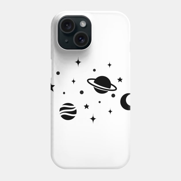 Flat design of planets and star dust Phone Case by Orange-C