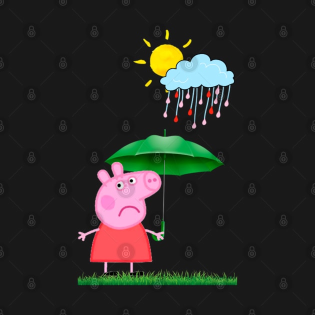 Funny pig with umbrella by LAV77