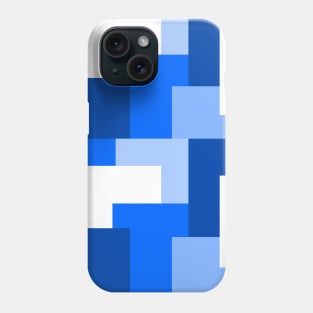 Blue abstract squares tiles pattern Phone Case