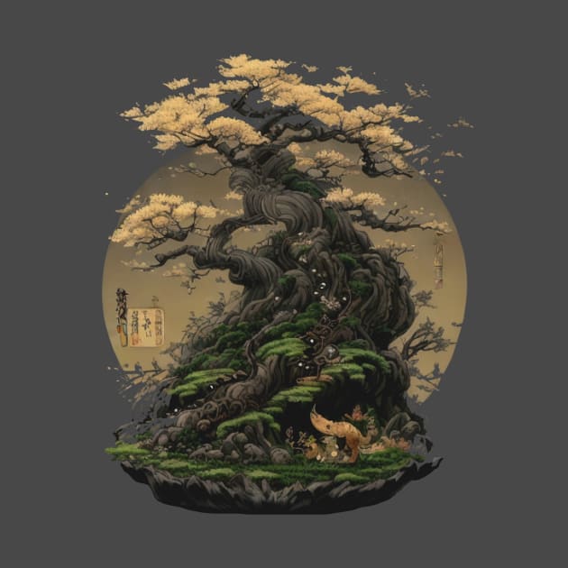 Japanese Moon Tree of Life by HideTheInsanity