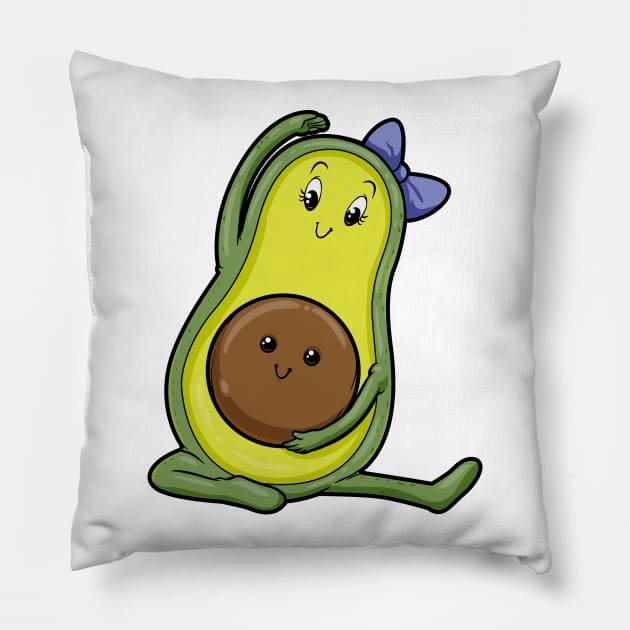 Avocado at Yoga with Baby Pillow by Markus Schnabel