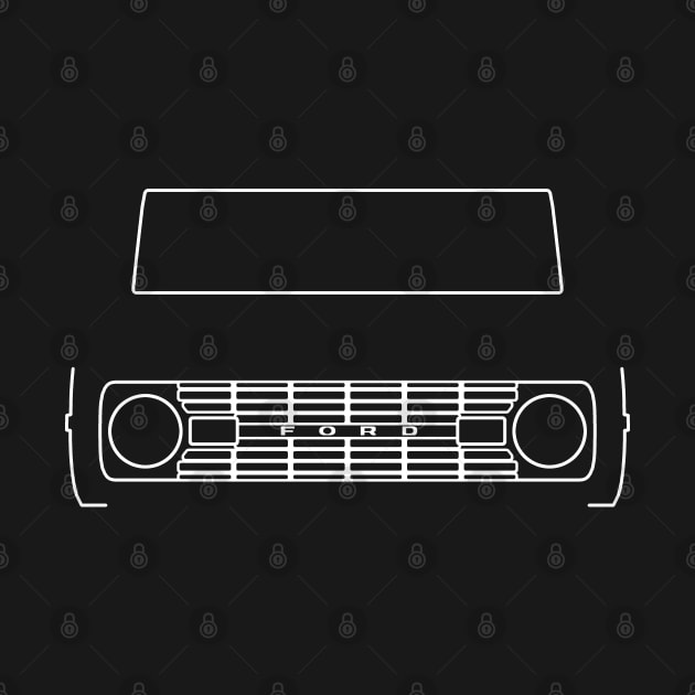 1970 Ford Bronco classic 4x4 truck outline graphic (white) by soitwouldseem