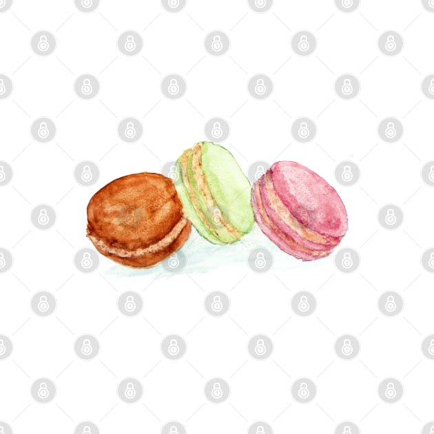 Watercolour macaroon cakes by AnaMOMarques