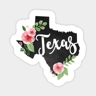 Texas Floral Chalkboard State Magnet