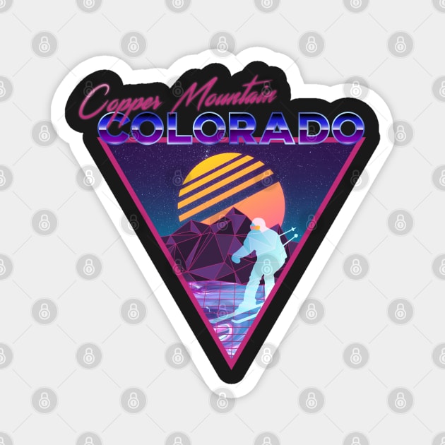 Retro Vaporwave Ski Mountain | Copper Mountain Colorado | Shirts, Stickers, and More! Magnet by KlehmInTime