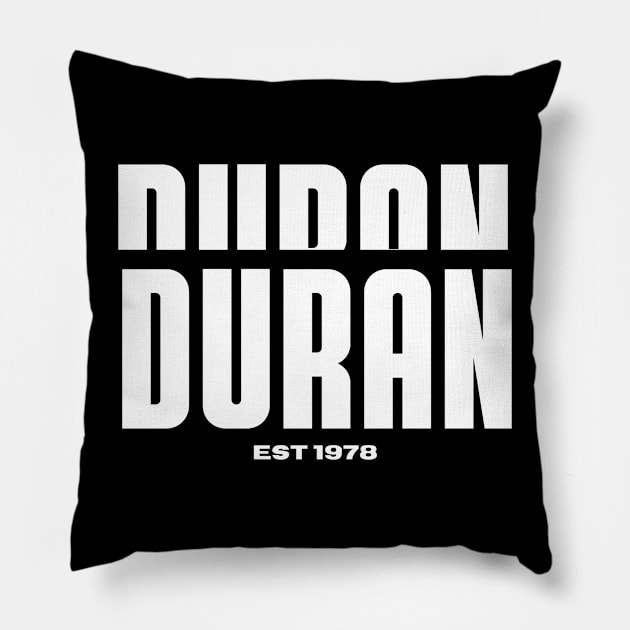 Duran Duran text design Pillow by Animals Project