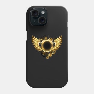 Round Banner with Steampunk Wings Phone Case