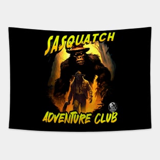 Sasquatch Adventure Club Bigfoot Explorer Action Movie Poster Tapestry