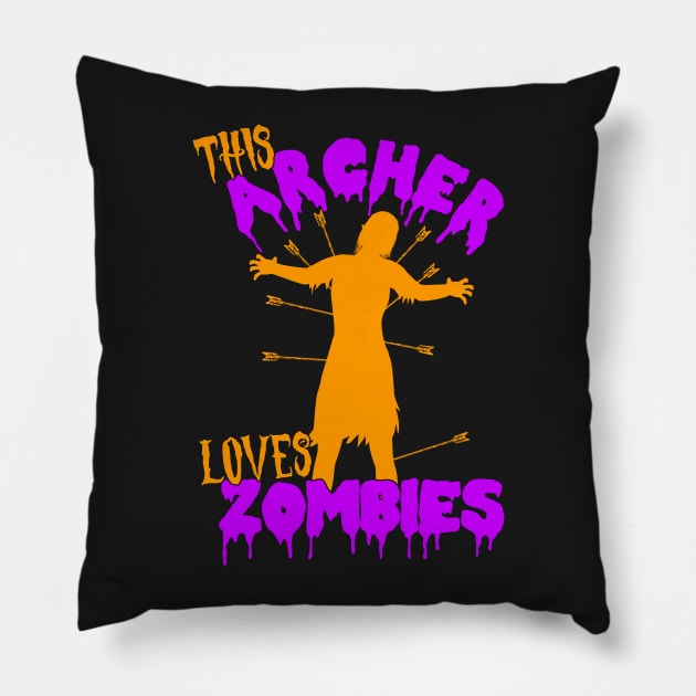 This Archer Loves Zombies - Archer Costume Halloween graphic Pillow by theodoros20