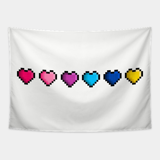 Pride Pixel Hearts Tapestry by traditionation