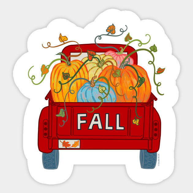 Download Fall Pumpkin Truck Red Vintage Old Pickup with Pumpkins ...