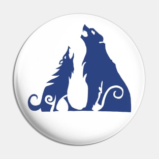 Two Wolves Pin