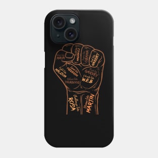 Power Fist Hand Inspiring Black Leaders Black History Month Phone Case