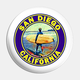 SURFING BLACK'S BEACH SAN DIEGO SURF CALIFORNIA Pin