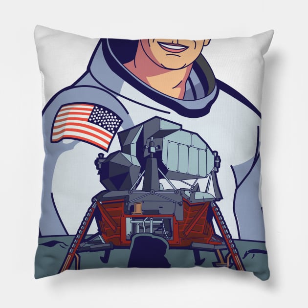 Neil Armstrong first man on the moon Pillow by JaLand