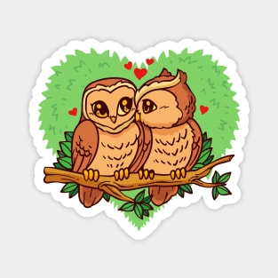 Cute Owl Couple Magnet